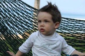 Grayson relaxing during his first trip to Maui