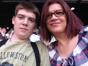 Adam and his mom attend a Mariner's baseball game with Adam's VAD
