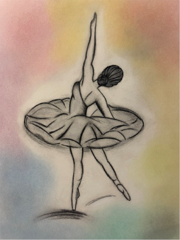 A sketch of a ballet dancer.