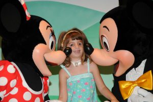 Hannah with Mickey and Minnie