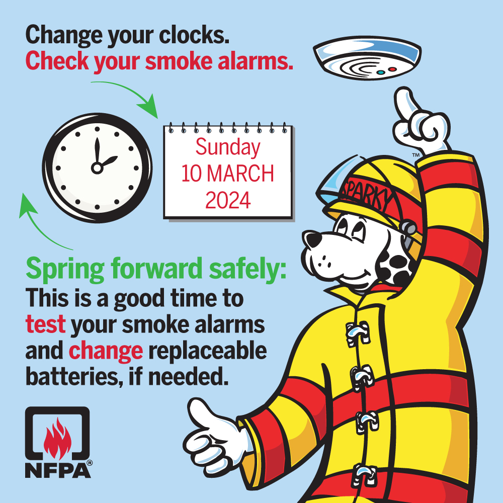 Spring Forward by Changing Your Clocks and Checking Your Smoke Alarms
