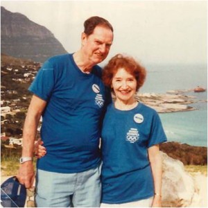 Jack with wife Mary at the Cape of Good Hope in 1984