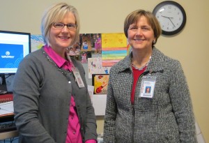Debra Ridling, left, heads up the nursing research program and Karen Thomas is a mentor of nurses interested in research.