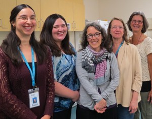 Seattle Children's lactation consultant team (left to right): Allison McCoy, Jessica Geiger, Jennifer Enich, Amy Johnson and Lee Bossung-Sweeney.